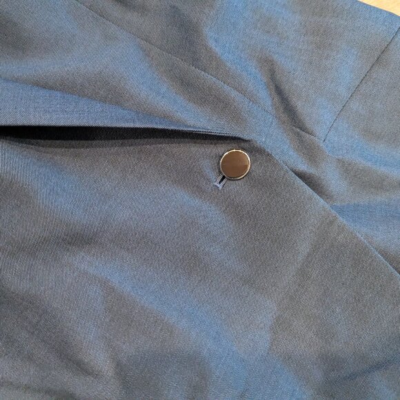 NWT BOSS Delibea Women's Sleeveless Button Front Dress in Virgin Wool Blue 8 - Picture 7 of 12